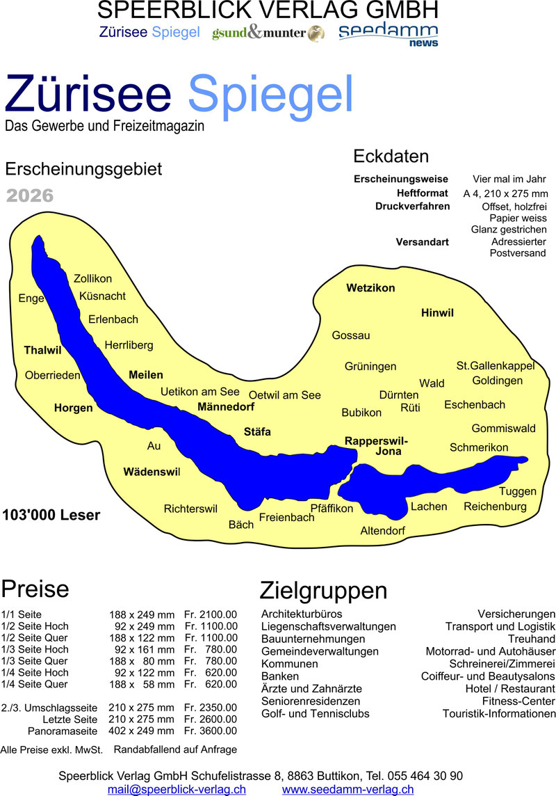 Karte Zürisee-Spiegel