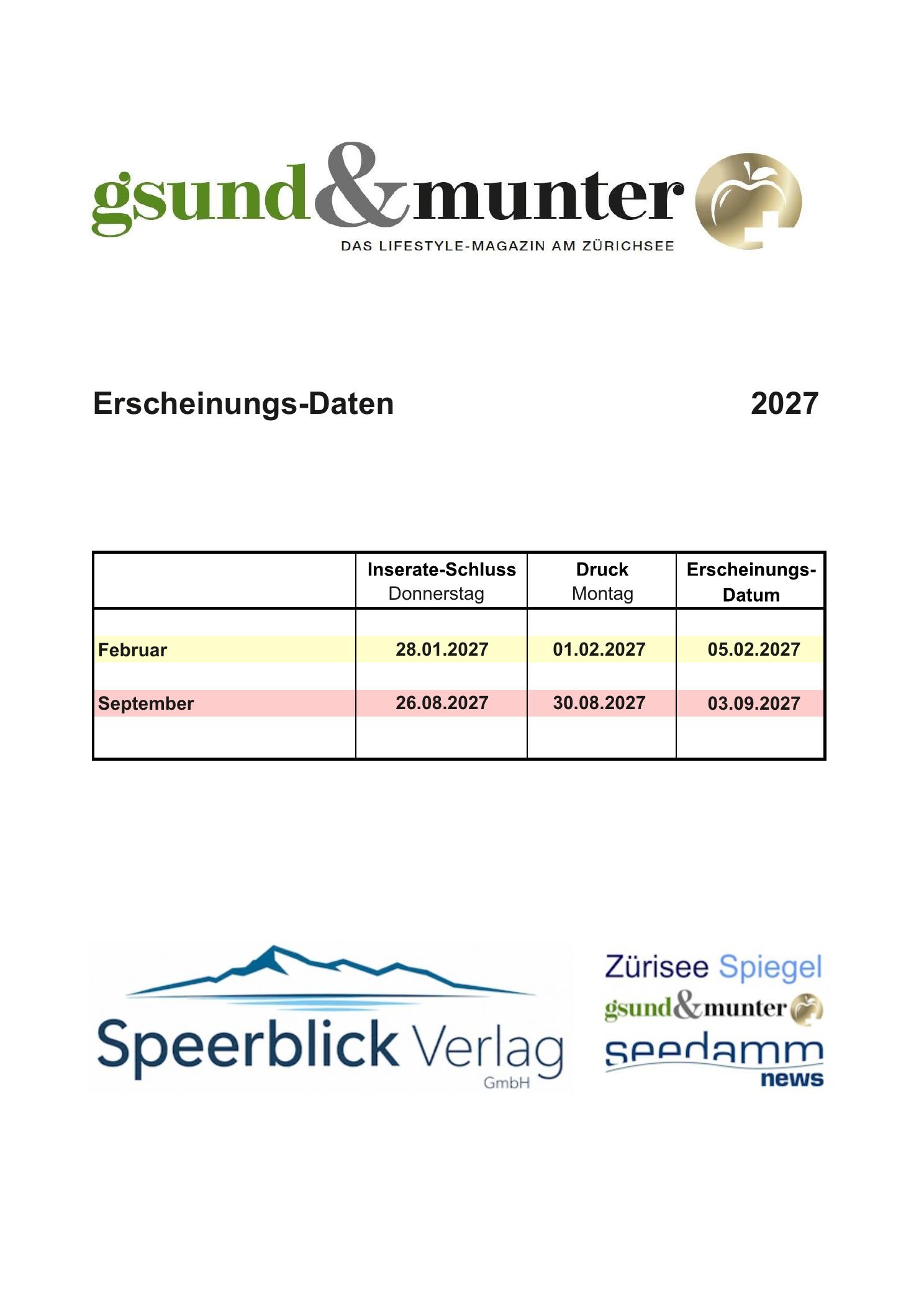 Erscheinung gsund & munter 2027
