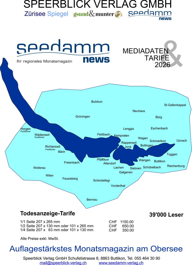 Seedamm news Tarife Todesanzeigen