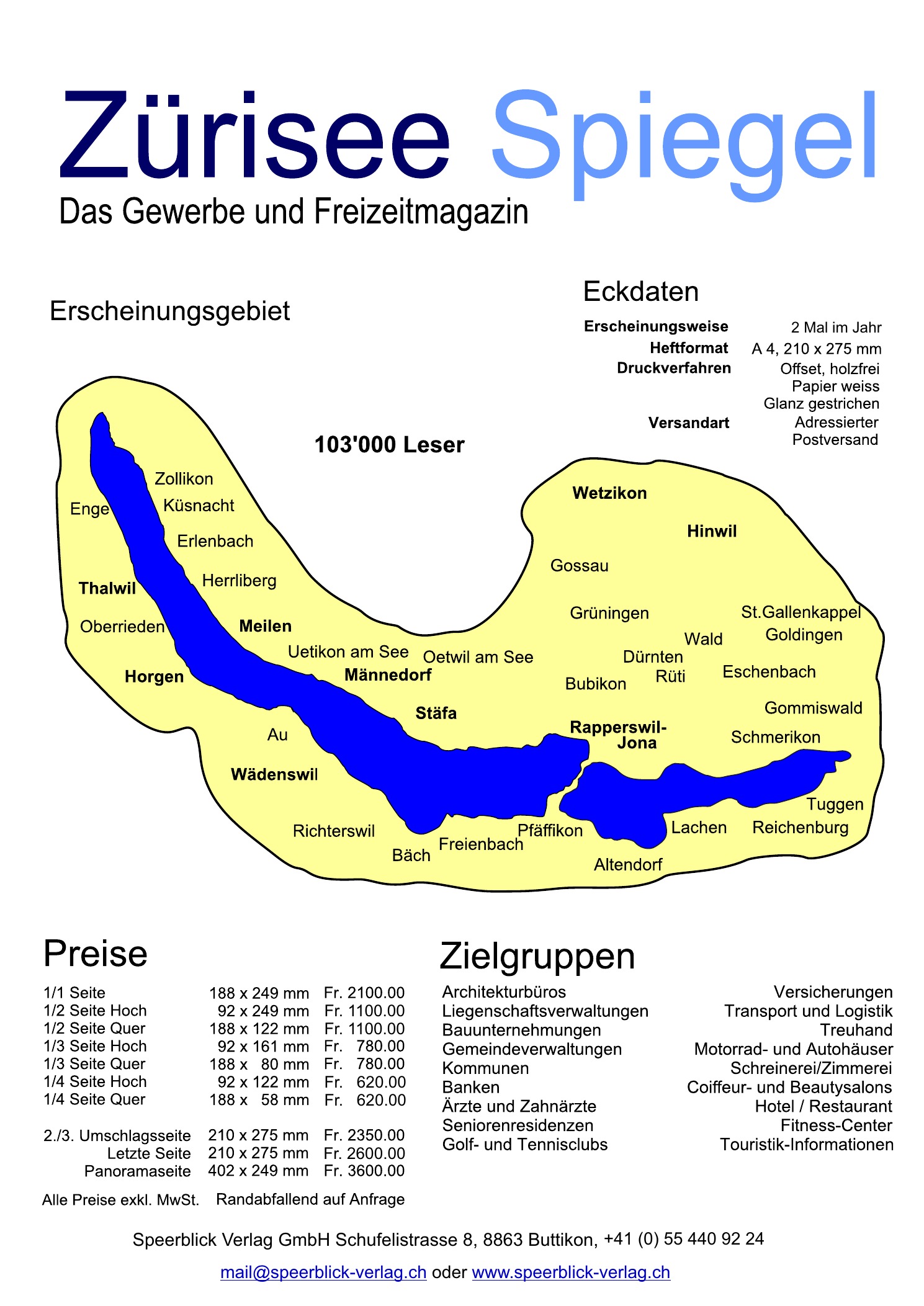 Erscheinungsgebiet Zürisee-Spiegel 2027